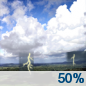 Wednesday: A 50 percent chance of showers and thunderstorms.  Mostly sunny, with a high near 32. Heat index values as high as 38. East wind 10 to 18 km/h. 